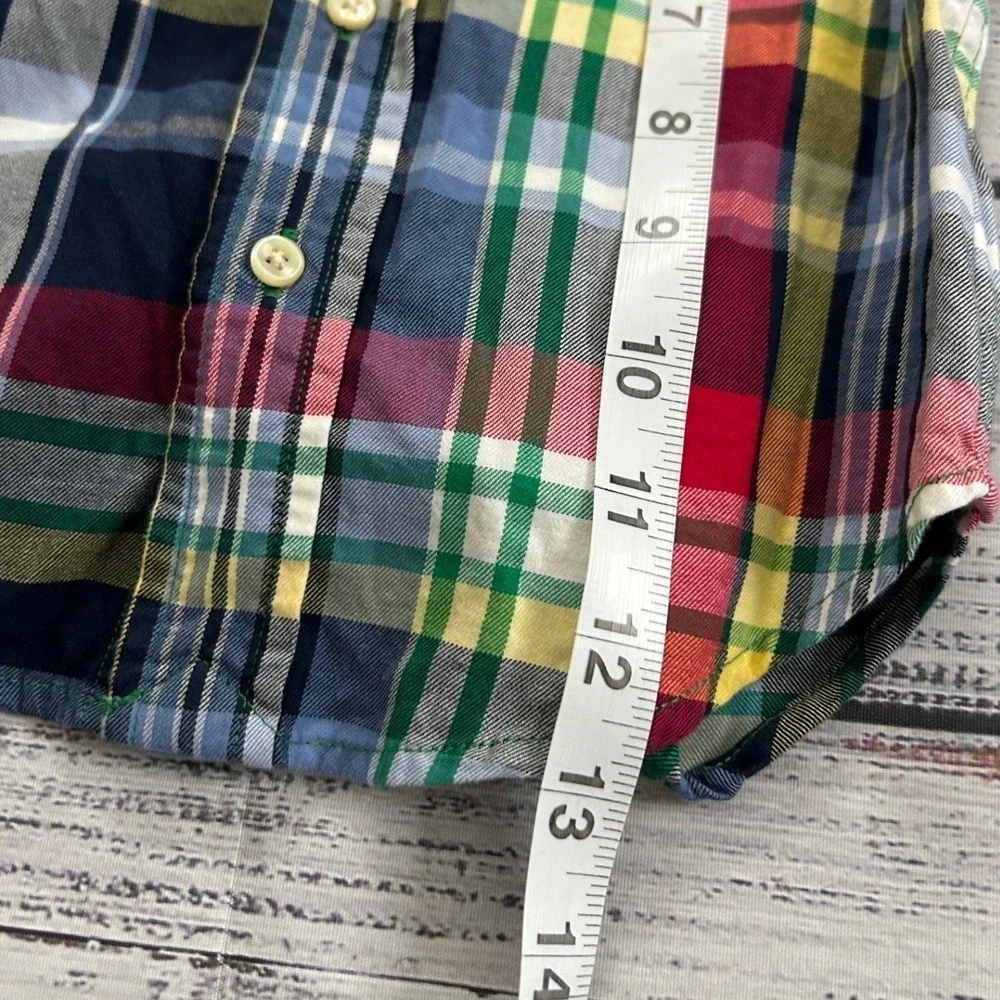 Ralph Lauren Plaid Long Sleeve Button Down‎ Shirt Kids Boys Size 12M